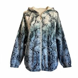 Chico's Zenergy Jacket Snake print blue. SZ 4 equivalent to 20/22 XXL Plus NWT